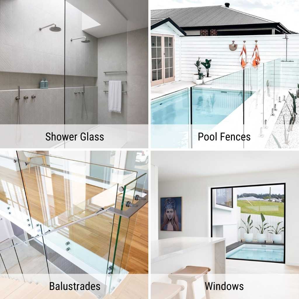 glass that has been cleaned and coated with a hydrophobic glass coating to make easy to clean