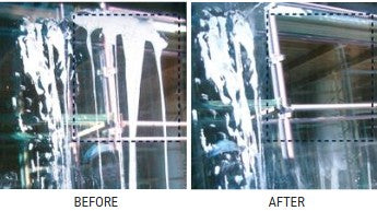 copncrete on glass window protected by enduroshield