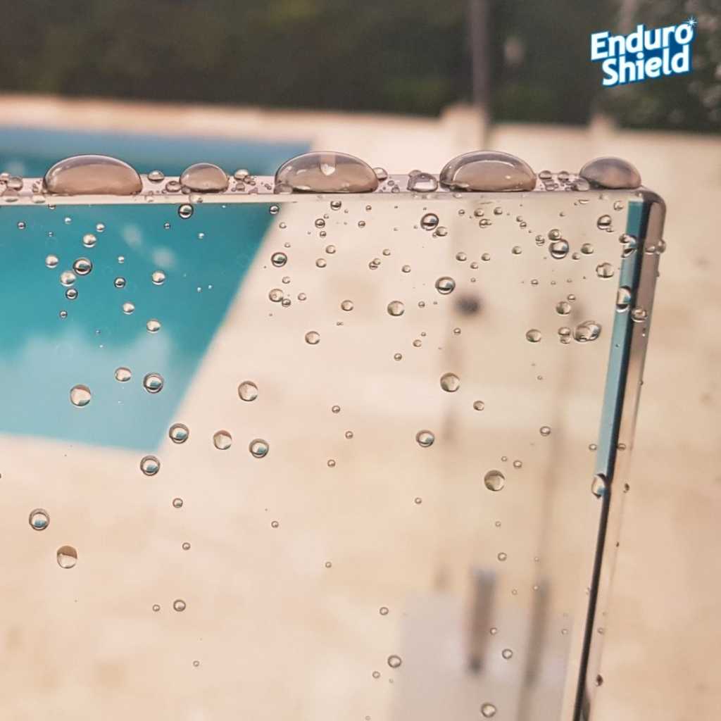 water repellent pool fence glass
