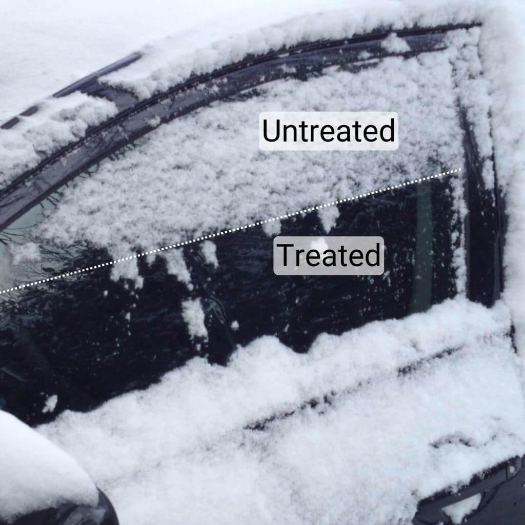 water repellent windscreen in the snow