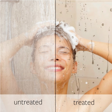 Difference that a shower glass coating makes to glass